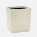 Charlotte White Wastebasket Rectangular Tapered Burl Resin