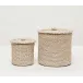 Chelston Bleached Canister Round Abaca Fiber, Set Of 2