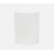 Cordoba White Burlap Wastebasket Round Ceramic