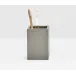 Dannes Light Gray Brush Holder Square Straight Faux Belgian Linen