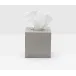 Dannes Light Gray Tissue Box Square Straight Faux Belgian Linen