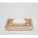 Handa Smoked Soap Dish Rectangular Tapered Herringbone Capiz