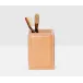 Lorient Aged Camel Brush Holder 3.5"L x 3.5"W x 4.5"H