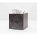 Luxor Black Matte Tissue Box Square Straight Marble