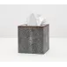 Manchester Cool Gray Tissue Box Square Straight Realistic Faux Shagreen