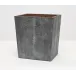 Manchester Cool Gray Wastebasket Rectangular Tapered Realistic Faux Shagreen