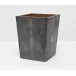 Manchester Cool Gray Wastebasket Square Tapered Realistic Faux Shagreen