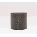 Manchester Dark Mushroom Canister Round Large Realistic Faux Shagreen