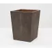 Manchester Dark Mushroom Wastebasket Square Tapered Realistic Faux Shagreen