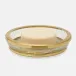 Pomaria Brushed Gold Soap Dish Round Glass/Stainless Steel