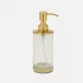 Pomaria Brushed Gold Soap Pump Round Glass/Stainless Steel