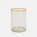 Pomaria Brushed Gold Wastebasket Round Glass/Stainless Steel