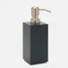 Quincy Matte Navy Soap Pump Square Straight Lacquered Wood