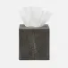 Tenby Cool Gray Tissue Box Square Straight Realistic Faux Shagreen