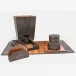 Crosby Dark Mushroom Realistic Faux Shagreen Desk Accessories