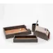 Crosby Dark Mushroom Letter Tray Set Letter Tray: 13"L x 10"W x 2"H, Envelope Holder: 7.5"L x 2"W x 4.5"H, Pencil Holder: 3.5"D x 4"H, Pencil Tray: 10"L x 3.5"W x 1.5"H, Pencil Tray: 10"L x 3.5"W x 1.5"H