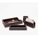 Hyde Brown Letter Tray Set Letter Tray: 13"L x 10"W x 2"H, Envelope Holder: 7.5"L x 2"W x 4.5"H, Pencil Holder: 4"L x 4"W x 4"H, Pencil Tray: 10"L x 3.5"W x 1.5"H, Pencil Tray: 10"L x 3.5"W x 1.5"H