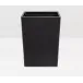 Larne Black Wastebasket Rectangular Tapered Full-Grain Leather