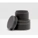 Larne Black, Set Of 2 Round Canisters Full-Grain Leather