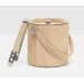 Browmley Beige Ice Bucket W/ Tongs Round Hair-On-Hide