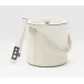Browmley Natural White, Ice Bucket w/ Tongs, Round, Hair-On-Hide