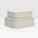 Dozza Light Gray Accent Boxes Large Full-Grain Leather, Set Of 2