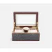 Elmbridge Cool Gray 3-Watch Box Realistic Faux Shagreen/Glass