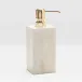 Arles White Soap Pump Square Straight Faux Horn