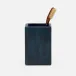 Arles Navy Brush Holder Square Straight Faux Horn