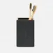 Manchester Black Brush Holder Square Straight Realistic Faux Shagreen