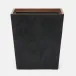 Manchester Black Wastebasket Rectangular Tapered Realistic Faux Shagreen