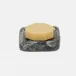 Abiko Obsidian Soap Dish Square: 4"L x 4"W x 1"H