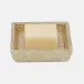 Callas Gold/White Soap Dish Square Straight Lacquered Eggshell