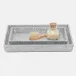 Callas Silver/White Bath Trays Rectangular: 13"L x 10"W x 1.5"H, 11"L x 6.5"W x 1.5"H, Set of 2