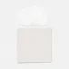 Victoria White Tissue Box Square Straight Full-Grain Leather