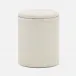 Bradford Blanc Br/Silver Canister Small Round Realistic Faux Shagreen/Stainless Steel