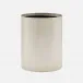 Redon Matte Silver Wastebasket Round Ribbed Metal