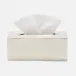 Redon Matte Silver Tissue Box Rectangle Straight Ribbed Metal