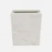 Kavala White Wastebasket Rectangle Tapered Rounded Edges Marble