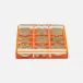 Alzey Clear/Tangerine Tic Tac Toe Set Acrylic