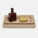 Bowen Natural Nested Trays Rectangle Tapered Travertine With Resin, Set Of 2