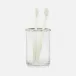 Argos Clear Brush Holder Glass W/Nickel Trim