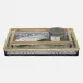 Argos Smoke Nested Trays Rectangular Straight Glass W/Brass Trim, Set Of 2