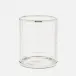 Argos Clear Wastebasket Round Glass W/Nickel Trim