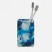 Bahia Blue Brush Holder Square Straight Swirled Resin