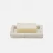Kuna White Textured Soap Dish 2.5"L x 2.5"W x 5"H