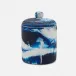 Southold Blue Swirled Bath Canister Large: 5"D x 7"H