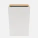 Rosewell Shiny White/Sycamore Sq. Wastebasket Square: 10.25"L x 10"W x 14"H