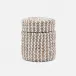 Kythira Gray/White Canister Round Small Seagrass