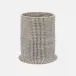 Kythira Gray/White Wastebasket Round Seagrass